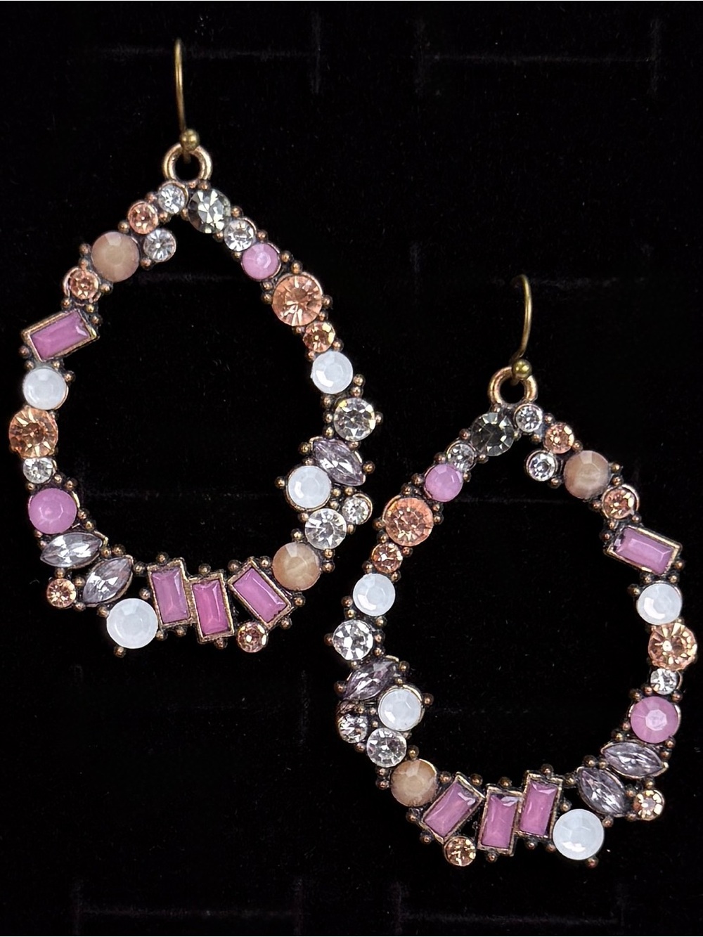 Elegant Multi-Color Bling Weighted Dangle Pierced Earrings